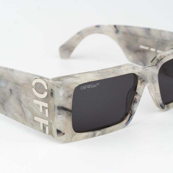 Off-White MILANO Women Sunglasses Marble Grey Square OERI097 0807 NEW AUTHENTIC